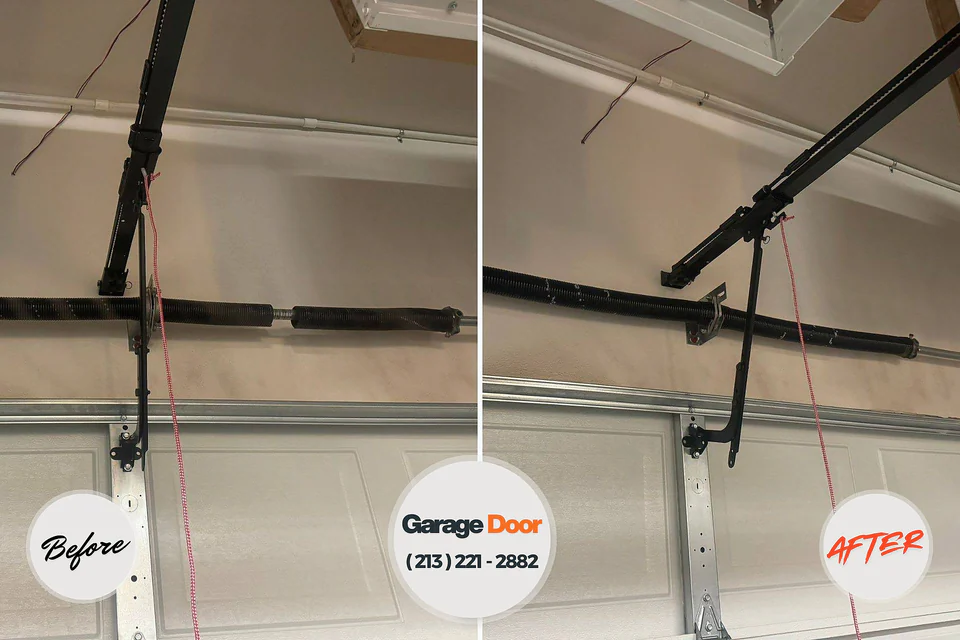 Before and after: garage door repair Remington, IN